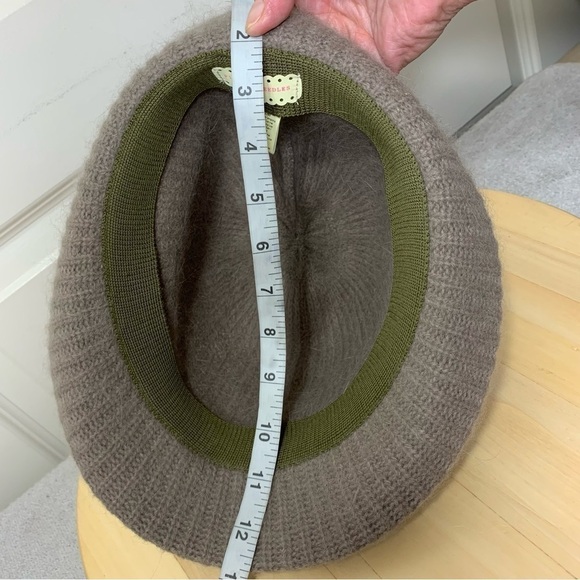 pins & Needles Tan Soft Minimalist Angora Wool Blend Fedora Knit Bucket Hat - Picture 13 of 13